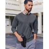 imageCOOFANDY Long Sleeve Shirts for Men Moisture Wicking Activewear TShirts Sun Protection ShirtsDark Grey