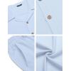 imageCOOFANDY Men 2 Piece Linen Outfit Beach Button Down Shirt Casual Loose Pant SetsClear Blue