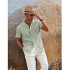 imageCOOFANDY Men 2 Piece Linen Outfit Beach Button Down Shirt Casual Loose Pant SetsSage Green ShirtWhite Pants