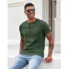 imageCOOFANDY Men Casual Shirt Short Sleeve Summer Basic T Shirt Pocket Soild Tee TopArmy Green