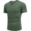 imageCOOFANDY Men Casual Shirt Short Sleeve Summer Basic T Shirt Pocket Soild Tee TopArmy Green