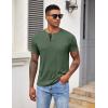 imageCOOFANDY Men Casual Shirt Short Sleeve Summer Basic T Shirt Pocket Soild Tee TopArmy Green