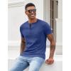 imageCOOFANDY Men Casual Shirt Short Sleeve Summer Basic T Shirt Pocket Soild Tee TopAzure Blue