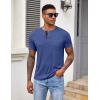 imageCOOFANDY Men Casual Shirt Short Sleeve Summer Basic T Shirt Pocket Soild Tee TopAzure Blue