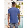 imageCOOFANDY Men Casual Shirt Short Sleeve Summer Basic T Shirt Pocket Soild Tee TopAzure Blue
