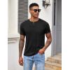 imageCOOFANDY Men Casual Shirt Short Sleeve Summer Basic T Shirt Pocket Soild Tee TopBlack