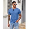 imageCOOFANDY Men Casual Shirt Short Sleeve Summer Basic T Shirt Pocket Soild Tee TopBlue