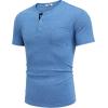 imageCOOFANDY Men Casual Shirt Short Sleeve Summer Basic T Shirt Pocket Soild Tee TopBlue