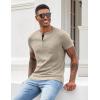 imageCOOFANDY Men Casual Shirt Short Sleeve Summer Basic T Shirt Pocket Soild Tee TopCoffee