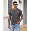 imageCOOFANDY Men Casual Shirt Short Sleeve Summer Basic T Shirt Pocket Soild Tee TopDark Gray