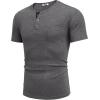 imageCOOFANDY Men Casual Shirt Short Sleeve Summer Basic T Shirt Pocket Soild Tee TopDark Gray