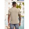imageCOOFANDY Men Casual Shirt Short Sleeve Summer Basic T Shirt Pocket Soild Tee TopKhaki