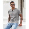 imageCOOFANDY Men Casual Shirt Short Sleeve Summer Basic T Shirt Pocket Soild Tee TopLight Gray