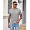 imageCOOFANDY Men Casual Shirt Short Sleeve Summer Basic T Shirt Pocket Soild Tee TopLight Gray