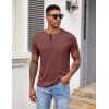 imageCOOFANDY Men Casual Shirt Short Sleeve Summer Basic T Shirt Pocket Soild Tee TopRed