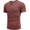 imageCOOFANDY Men Casual Shirt Short Sleeve Summer Basic T Shirt Pocket Soild Tee TopRed