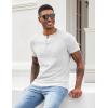 imageCOOFANDY Men Casual Shirt Short Sleeve Summer Basic T Shirt Pocket Soild Tee TopWhite