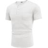 imageCOOFANDY Men Casual Shirt Short Sleeve Summer Basic T Shirt Pocket Soild Tee TopWhite