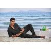 imageCOOFANDY Mens 2 Piece Cotton Sets Casual Long Sleeve Cuban Henley Shirt and Loose Pants Set Beach Vacation OutfitsBlack