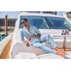 imageCOOFANDY Mens 2 Piece Cotton Sets Casual Long Sleeve Cuban Henley Shirt and Loose Pants Set Beach Vacation OutfitsLight Blue