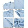 imageCOOFANDY Mens 2 Piece Cotton Sets Casual Long Sleeve Cuban Henley Shirt and Loose Pants Set Beach Vacation OutfitsLight Blue