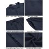imageCOOFANDY Mens 2 Piece Cotton Sets Casual Long Sleeve Cuban Henley Shirt and Loose Pants Set Beach Vacation OutfitsNavy