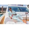 imageCOOFANDY Mens 2 Piece Cotton Sets Casual Long Sleeve Cuban Henley Shirt and Loose Pants Set Beach Vacation OutfitsSky Blue