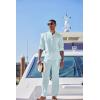 imageCOOFANDY Mens 2 Piece Cotton Sets Casual Long Sleeve Cuban Henley Shirt and Loose Pants Set Beach Vacation OutfitsSky Blue