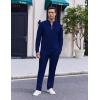 imageCOOFANDY Mens 2 Piece Tracksuit Set Polo Athletic Sweatsuit Quarter Zip Jogging Long Sleeve Casual Sports OutfitsBlue