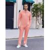 imageCOOFANDY Mens 2 Piece Tracksuit Set Polo Athletic Sweatsuit Quarter Zip Jogging Long Sleeve Casual Sports OutfitsPink