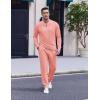 imageCOOFANDY Mens 2 Piece Tracksuit Set Polo Athletic Sweatsuit Quarter Zip Jogging Long Sleeve Casual Sports OutfitsPink