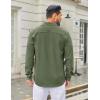 imageCOOFANDY Mens Casual Button Down Shirt Long Sleeve Untucked Shirt Wrinkle Free Denim Dress ShirtArmy Green