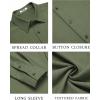imageCOOFANDY Mens Casual Button Down Shirt Long Sleeve Untucked Shirt Wrinkle Free Denim Dress ShirtArmy Green