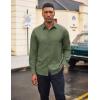 imageCOOFANDY Mens Casual Button Down Shirt Long Sleeve Untucked Shirt Wrinkle Free Denim Dress ShirtArmy Green