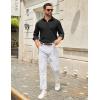 imageCOOFANDY Mens Casual Button Down Shirt Long Sleeve Untucked Shirt Wrinkle Free Denim Dress ShirtBlack