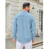 imageCOOFANDY Mens Casual Button Down Shirt Long Sleeve Untucked Shirt Wrinkle Free Denim Dress ShirtClear Blue