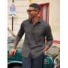 imageCOOFANDY Mens Casual Button Down Shirt Long Sleeve Untucked Shirt Wrinkle Free Denim Dress ShirtDark Grey