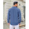 imageCOOFANDY Mens Casual Button Down Shirt Long Sleeve Untucked Shirt Wrinkle Free Denim Dress ShirtDenim Blue