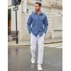 imageCOOFANDY Mens Casual Button Down Shirt Long Sleeve Untucked Shirt Wrinkle Free Denim Dress ShirtDenim Blue