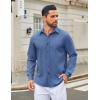 imageCOOFANDY Mens Casual Button Down Shirt Long Sleeve Untucked Shirt Wrinkle Free Denim Dress ShirtDenim Blue
