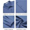 imageCOOFANDY Mens Casual Button Down Shirt Long Sleeve Untucked Shirt Wrinkle Free Denim Dress ShirtDenim Blue