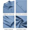 imageCOOFANDY Mens Casual Button Down Shirt Long Sleeve Untucked Shirt Wrinkle Free Denim Dress ShirtLight Blue