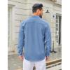 imageCOOFANDY Mens Casual Button Down Shirt Long Sleeve Untucked Shirt Wrinkle Free Denim Dress ShirtLight Blue