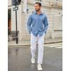 imageCOOFANDY Mens Casual Button Down Shirt Long Sleeve Untucked Shirt Wrinkle Free Denim Dress ShirtLight Blue