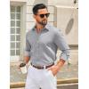 imageCOOFANDY Mens Casual Button Down Shirt Long Sleeve Untucked Shirt Wrinkle Free Denim Dress ShirtLight Grey
