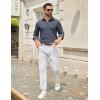 imageCOOFANDY Mens Casual Button Down Shirt Long Sleeve Untucked Shirt Wrinkle Free Denim Dress ShirtNavy Blue
