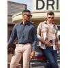 imageCOOFANDY Mens Casual Button Down Shirt Long Sleeve Untucked Shirt Wrinkle Free Denim Dress ShirtNavy Blue