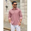 imageCOOFANDY Mens Casual Button Down Shirt Long Sleeve Untucked Shirt Wrinkle Free Denim Dress ShirtPurple Red