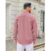imageCOOFANDY Mens Casual Button Down Shirt Long Sleeve Untucked Shirt Wrinkle Free Denim Dress ShirtPurple Red