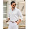 imageCOOFANDY Mens Casual Button Down Shirt Long Sleeve Untucked Shirt Wrinkle Free Denim Dress ShirtWhite